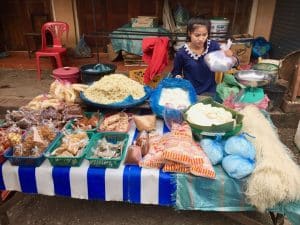 Mercado matinal local em Luang Prabang, no Laos - Nacht Market