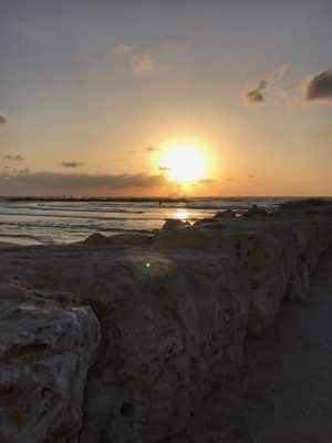 Frishman Beach, Gordo Beach, Hilton Beach, as praias de Tel-Aviv, Israel.