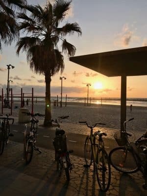 Frishman Beach, Gordo Beach, Hilton Beach, as praias de Tel-Aviv, Israel.