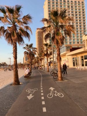 Frishman Beach, Gordo Beach, Hilton Beach, as praias de Tel-Aviv, Israel.