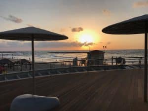 Frishman Beach, Gordo Beach, Hilton Beach, as praias de Tel-Aviv, Israel.