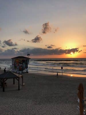 Frishman Beach, Gordo Beach, Hilton Beach, as praias de Tel-Aviv, Israel.